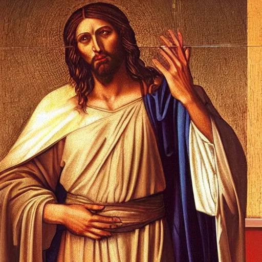 portrait of jesus christ preaching to vladmir putin | Stable Diffusion ...