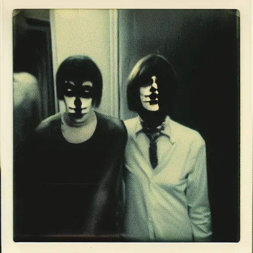 Image similar to the imitators, creepy, horror, uncanny, polaroid, 1 9 7 0 s