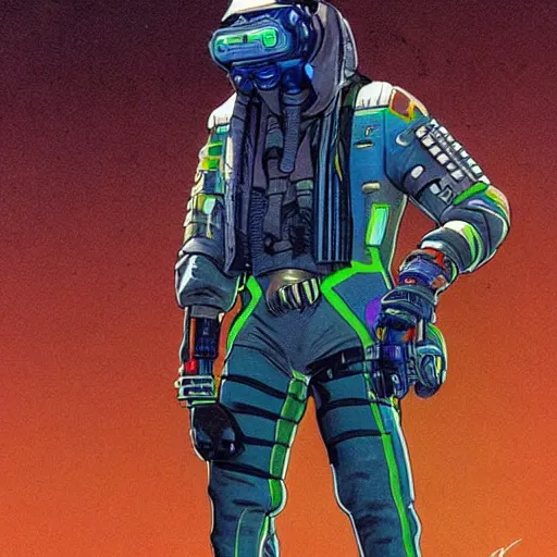 Image similar to ivan. Apex legends cyberpunk olympic athlete. Concept art by James Gurney and Mœbius.