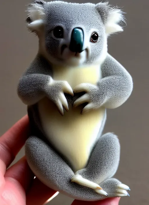 Image similar to 80mm resin detailed miniature of fluffy koala, Product Introduction Photos, 4K, Full body, simple background