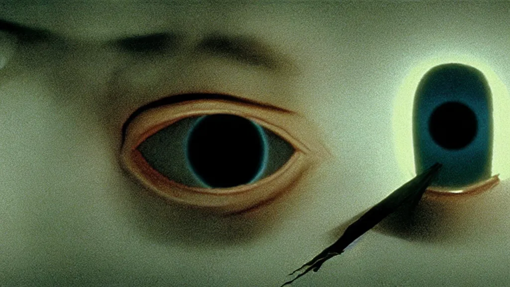 Prompt: illegal eye, film still from the movie directed by denis villeneuve and david cronenberg with art direction by salvador dali and zdzisław beksinski