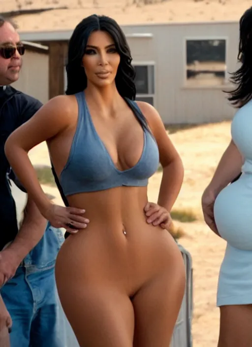 Image similar to film still of kim kardashian in trailer park boys,