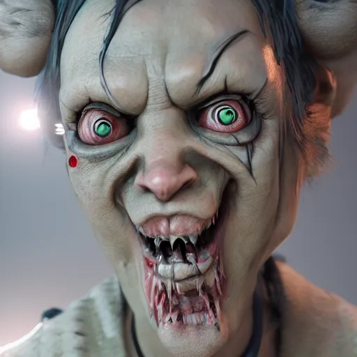 Image similar to horror animatronic, by wlop, 8 k, super detailed, octane render, vfx, super realistic, unreal engine