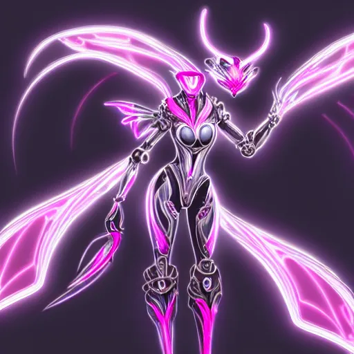Prompt: highly detailed exquisite fanart, of a beautiful female warframe, but as an anthropomorphic robot dragon, making an elegant pose, shining reflective off-white plated armor, bright Fuchsia skin, sharp claws, full body shot, epic cinematic shot, realistic, professional digital art, high end digital art, DeviantArt, artstation, Furaffinity, 8k HD render, epic lighting, depth of field