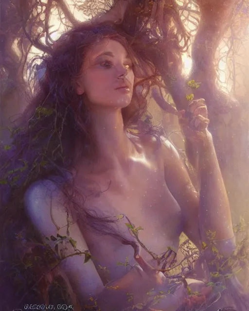 Prompt: dryad, stern like athena, a singer, portrait, studio lighting by jessica rossier and brian froud and gaston bussiere