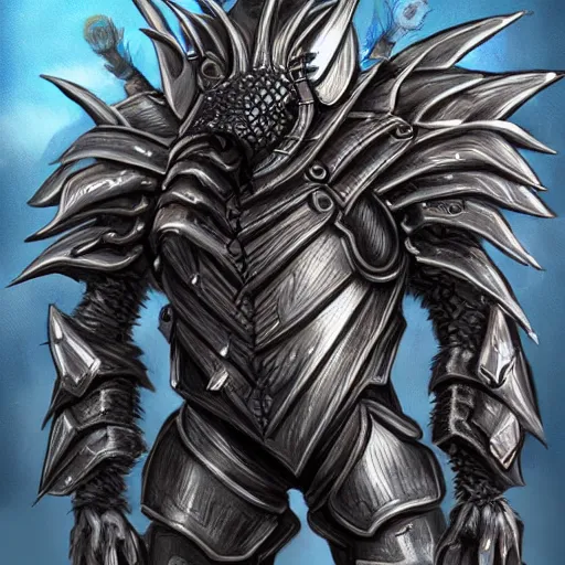 Prompt: A humanoid thistle armour monster, highly detailed, digital art, sharp focus, trending on art station, plant, anime art style