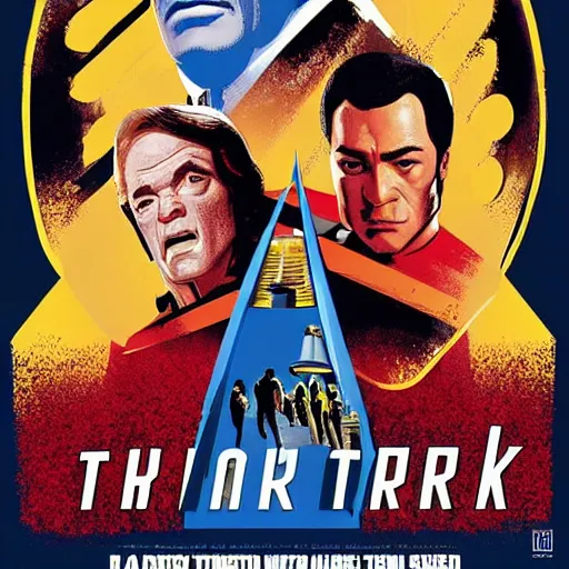 Image similar to a poster for quentin tarantino's star trek