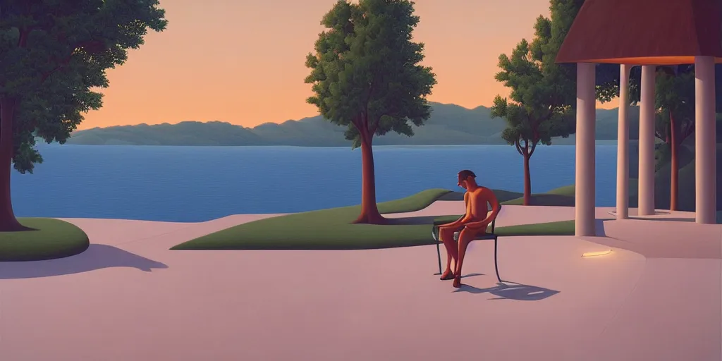 Image similar to loneliness, summer evening, kenton nelson