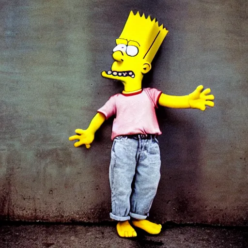 Prompt: Bart Simpson, photo by Steve Mccurry