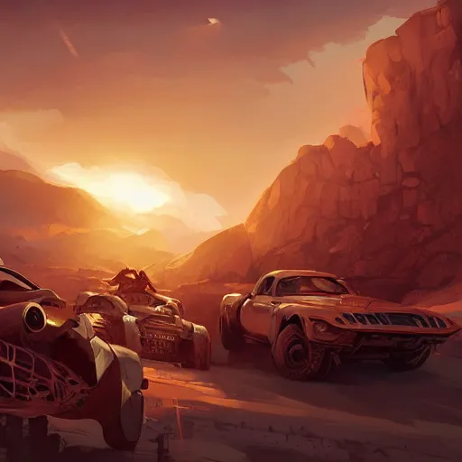 Image similar to hero world mad max, behance hd by jesper ejsing, by rhads, makoto shinkai and lois van baarle, ilya kuvshinov, rossdraws global illumination