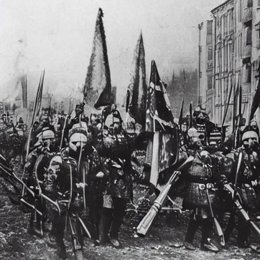 Prompt: photograph of Ukraine conquering Russia