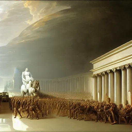 Image similar to sci fi car transport design organic smooth elastic forms 30% of canvas; wall structure on the coronation of napoleon painting 40% of canvas; by Jacques-Louis David, pinterest keyshot product render, cloudy plastic ceramic material shiny gloss water reflections, ultra high detail ultra realism, 4k