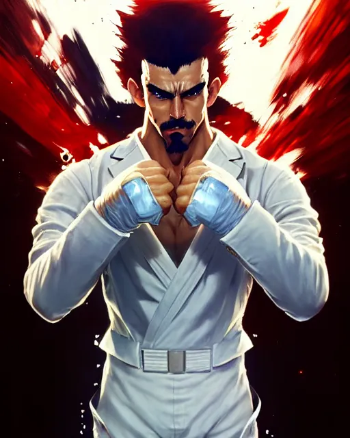 Prompt: gigachad luigi fighting like street fighter in a white suit, fantasy character portrait, ultra realistic, anime key visual, concept art, intricate details, highly detailed by greg rutkowski, ilya kuvshinov, gaston bussiere, craig mullins, simon bisley