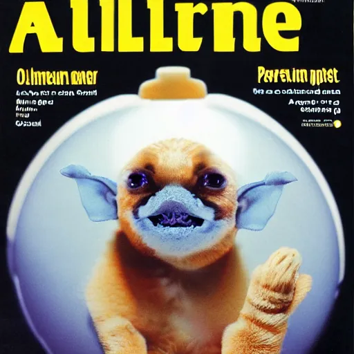 Image similar to Cover of magazine about alien pets