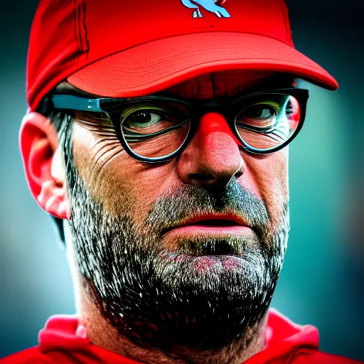 Image similar to Jurgen Klopp, fantasy, EOS R5, f/1.8 , HDR, natural lighting , award winning photograph, 8k, Mucha style,