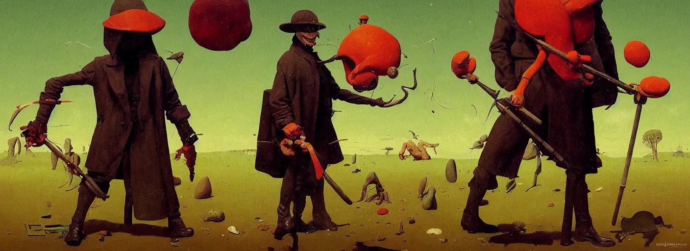 Image similar to full - body portrait surreal colorful clay fighting artstation rpg gentleman character concept art anatomy, action pose, very coherent and colorful high contrast masterpiece by norman rockwell franz sedlacek hieronymus bosch dean ellis simon stalenhag rene magritte gediminas pranckevicius, dark shadows, sunny day, hard lighting, reference sheet white! background