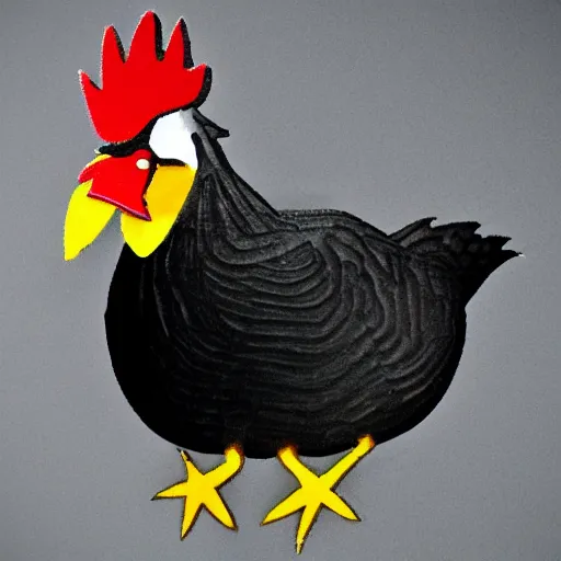 Image similar to a high detail shot of a chicken wearing a suit