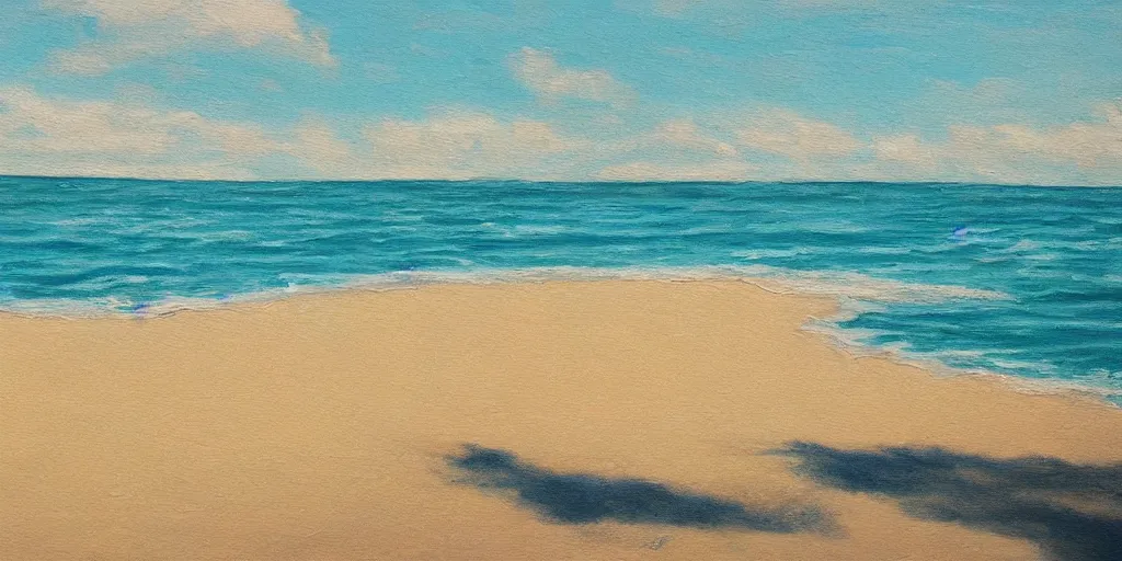 Prompt: detailed painting of an empty calm beach