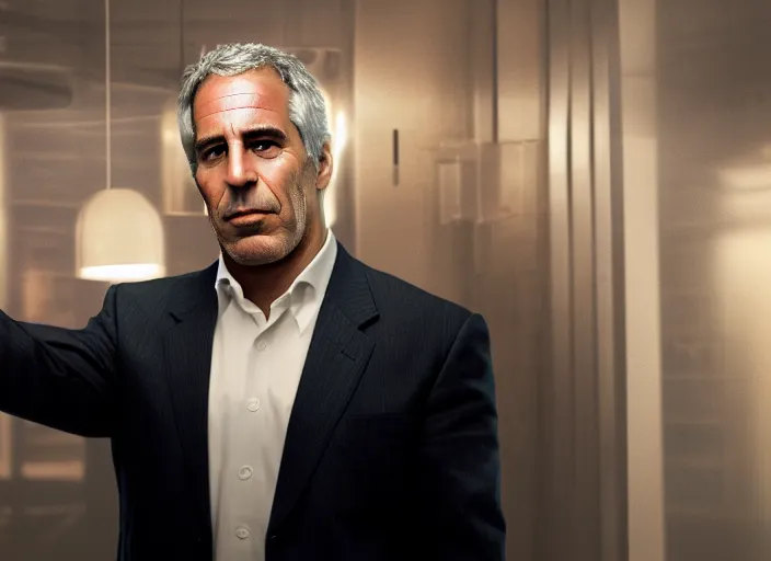 Image similar to Film shot of Jeffrey Epstein in Boss Baby (2017), dramatic lighting, intricate powerful, cinematic