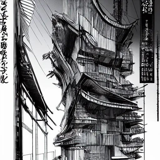 Image similar to piece of tsutomu nihei architecture