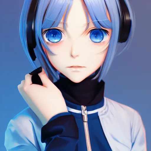 Image similar to high school girl split dimensions, azure blue eyes, silver hair, digital anime art, made by ilya kuvshinov, artgerm and xiaoguaishou, trending on artstation