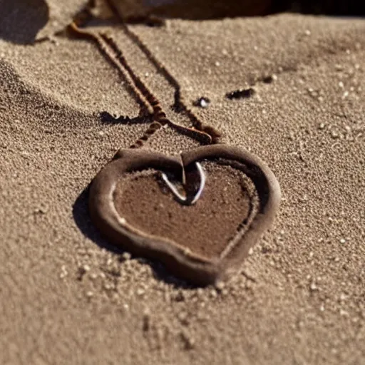 Image similar to beautiful amulet made from sand and dirt, symbolizing marriage