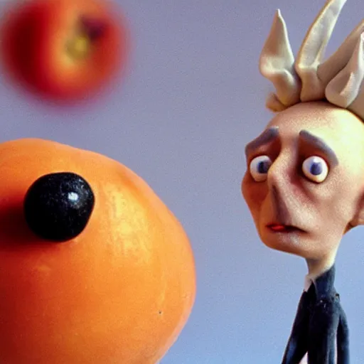 Image similar to giant peach, claymation, tim burton