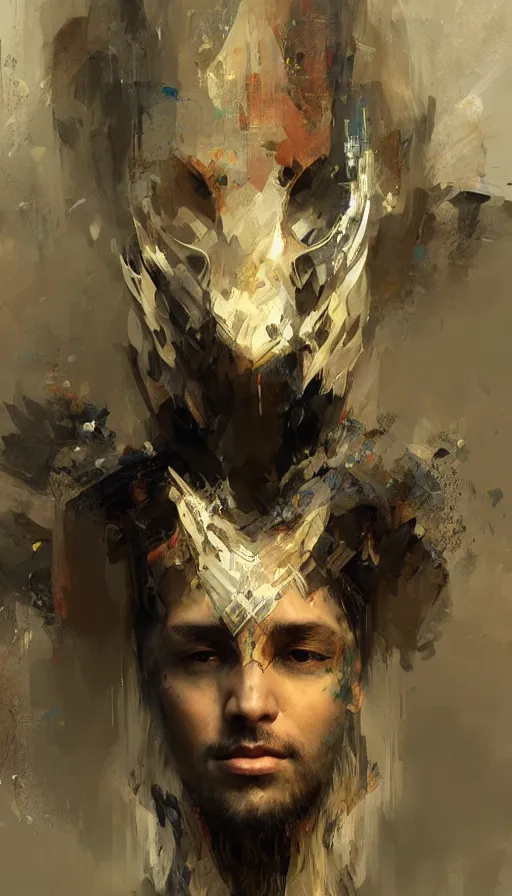Image similar to portrait of a digital shaman, by ruan jia