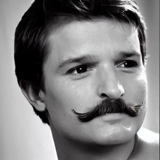 Prompt: baby Nathan Fillion with mustache