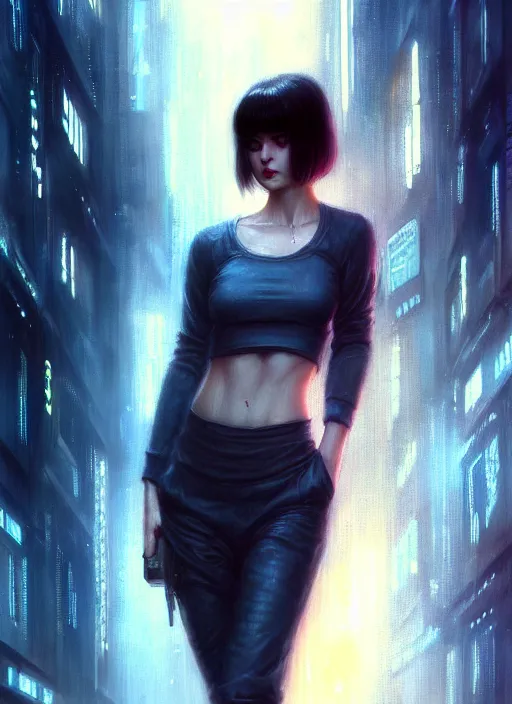 Image similar to ! dream hyper realistic portrait gorgeous, beautiful rachael rosen from blade runner set in modern times, fully clothed in a cute outfit by greg rutkowski, scott m fischer, artgerm, loish, slight glow, atmospheric, anne stokes, alexandros pyromallis,