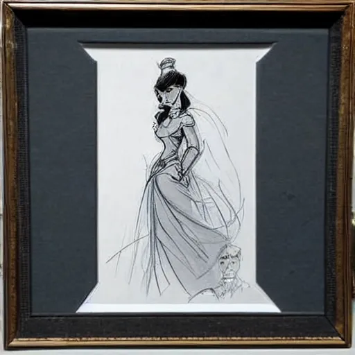 Image similar to milt kahl sketch of victoria justice as princess padme from star wars episode 3