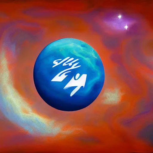 Image similar to painting of blue'snappy gifts logo'on mars, hazy atmosphere, high detail, soft lighting, gifts, intricate, 8 k