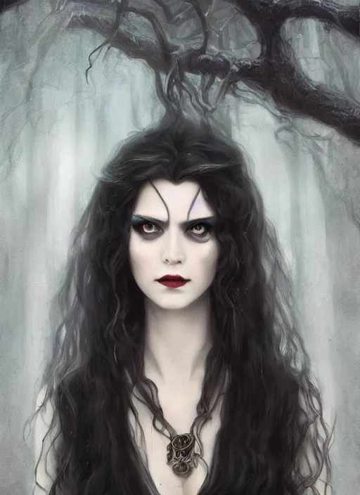 Image similar to tarot!!, pale, beautiful victorian vampire with long hair, fantasy, elegant, concept art, sharp focus, beautiful face!!, digital art, Hyper-realistic, 4K, Unreal Engine, Highly Detailed, HD, Dramatic Lighting, Beautiful, by Brom, trending on Artstation, face byTom Bagshaw, Sargent