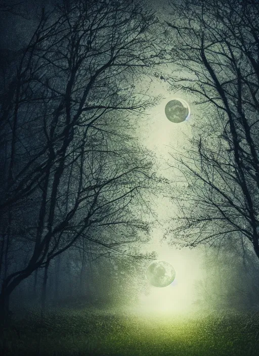 Image similar to thriller book cover of a forest with moon, realistic concept, unsplash photography, shutterstock, getty images, highly detailed photography, flickr