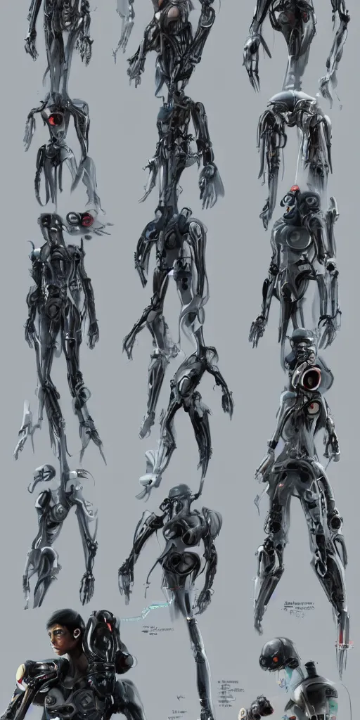 Image similar to concept art, various mechanical prostheses that can enhance human function, listed one by one, cyberpunk, precision, high detail, 8 k.