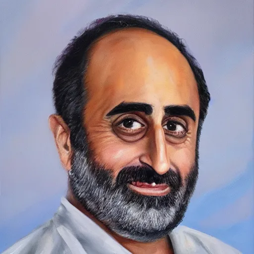 Image similar to oil painting of gad saad