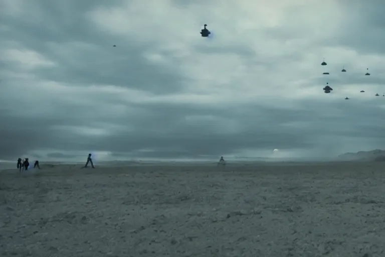 Prompt: cinematography of alien invasion in Santa Monica By Emmanuel Lubezki