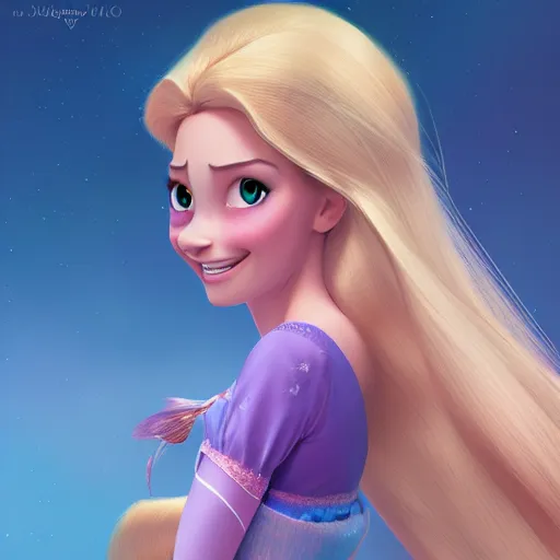 Prompt: rapunzel from disney's tangled, digital painting, 4k, anime key visual, artstation, kuvshinov ilya