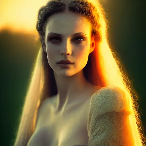 Prompt: photographic portrait of a stunningly beautiful medieval maiden gothic female in soft dreamy light at sunset, contemporary fashion shoot, by edward robert hughes, annie leibovitz and steve mccurry, david lazar, jimmy nelsson, breathtaking, 8 k resolution, extremely detailed, beautiful, establishing shot, artistic, hyperrealistic, beautiful face, octane render