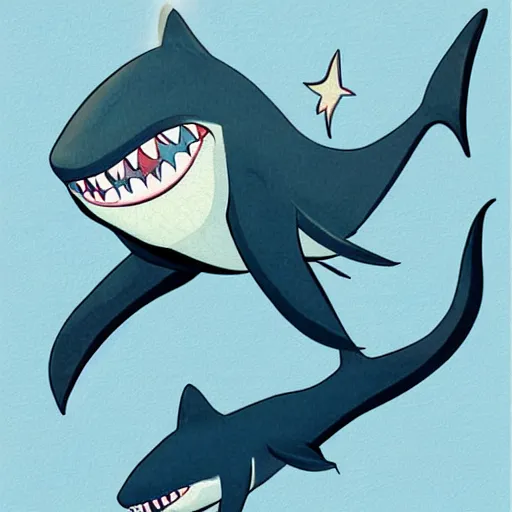 Prompt: normal dakimakura illustration of a shark, safe for work, detailed, cute