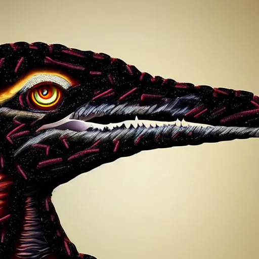 Prompt: stunning digital art of a velociraptor made of dna