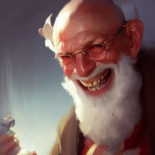 Image similar to a happy merchant jew, by greg rutkowski, artstation, by artgerm, by wlop