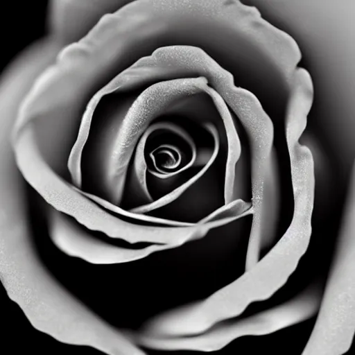 Prompt: award - winning macro of a beautiful black rose made of glowing molten magma, inner glow, hyper - realistic