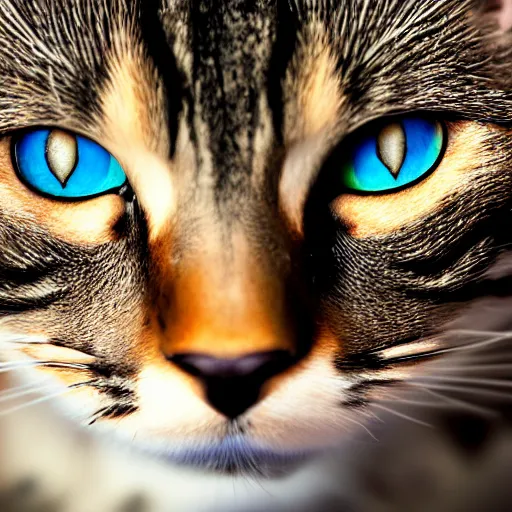 Image similar to cat soldier in call of duty warzone 4k, hazel complete heterochromia, high detail, high-resolution photograph, professional photography, ultra-detail