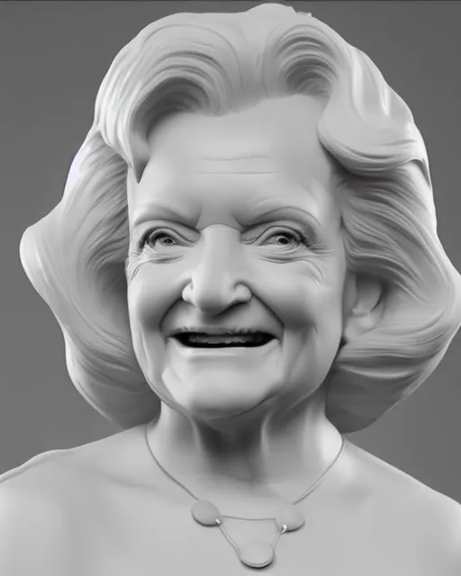 Prompt: A sculpture of Betty White by michelangelo, marble, volumetric lighting, Unreal Engine 5, Photorealistic