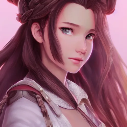 Image similar to concept art of aerith aeris by logan cure, BangkuART, sakimichan, yan gisuka, zeronis, dan eder, nick silva, Ja Mong, 4k, artstation