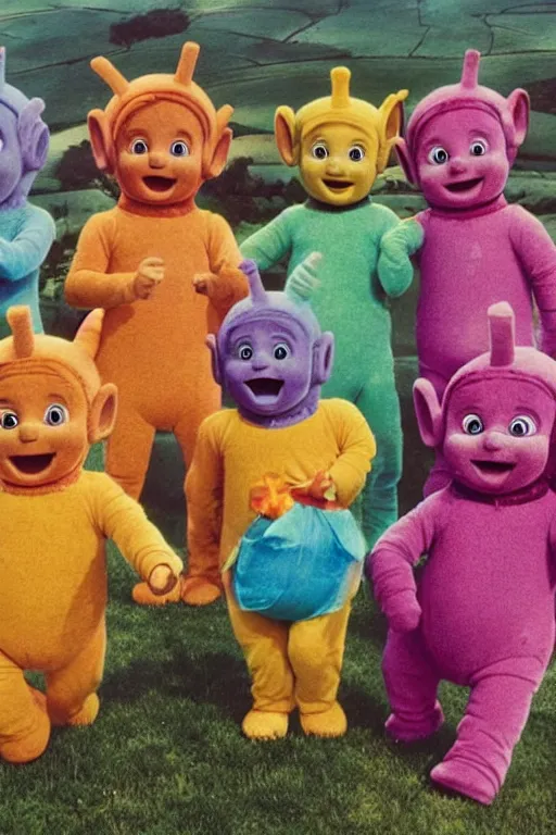 Prompt: teletubbies eating children