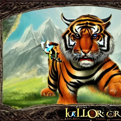 Prompt: a tiger in the style of the video game the lord of the rings online