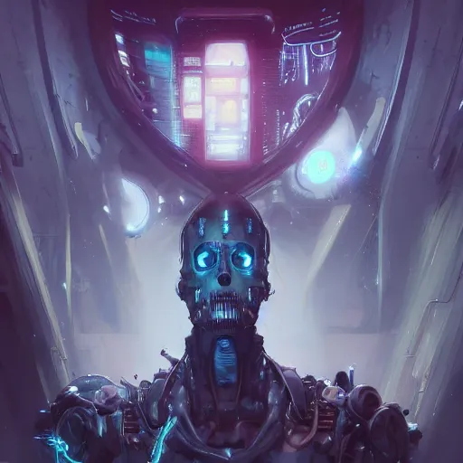 Image similar to portrait of a cybernetic frankenstein, cyberpunk concept art by pete mohrbacher and artgerm and wlop and greg rutkowski and deathburger, digital art, highly detailed, intricate, sci-fi, sharp focus, Trending on Artstation HQ, deviantart, unreal engine 5, 4K UHD image