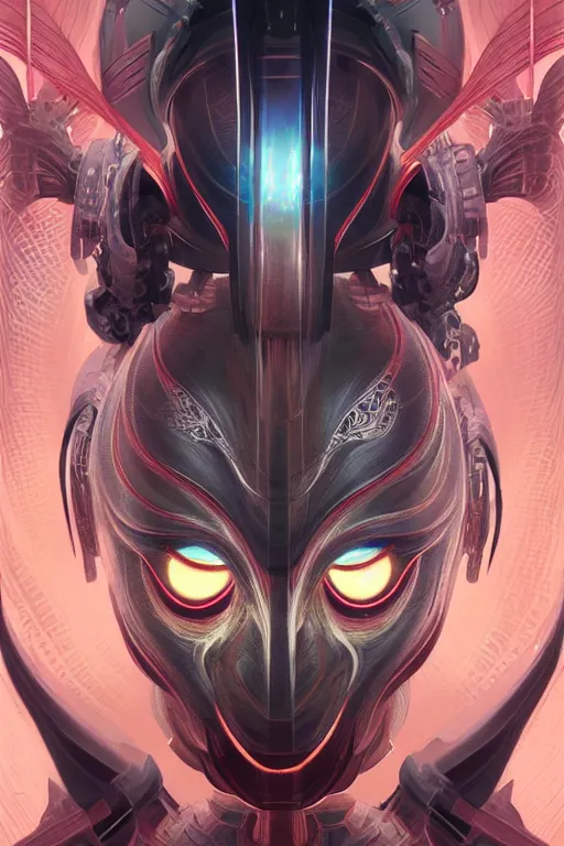 Image similar to asura from chinese myth, ghost, mecha, symmetrical. sci - fi, tech wear, glowing lights, intricate, elegant, highly detailed, digital painting, highly detailed, digital painting, artstation, concept art, smooth, sharp focus, illustration, art by artgerm and greg rutkowski and alphonse mucha